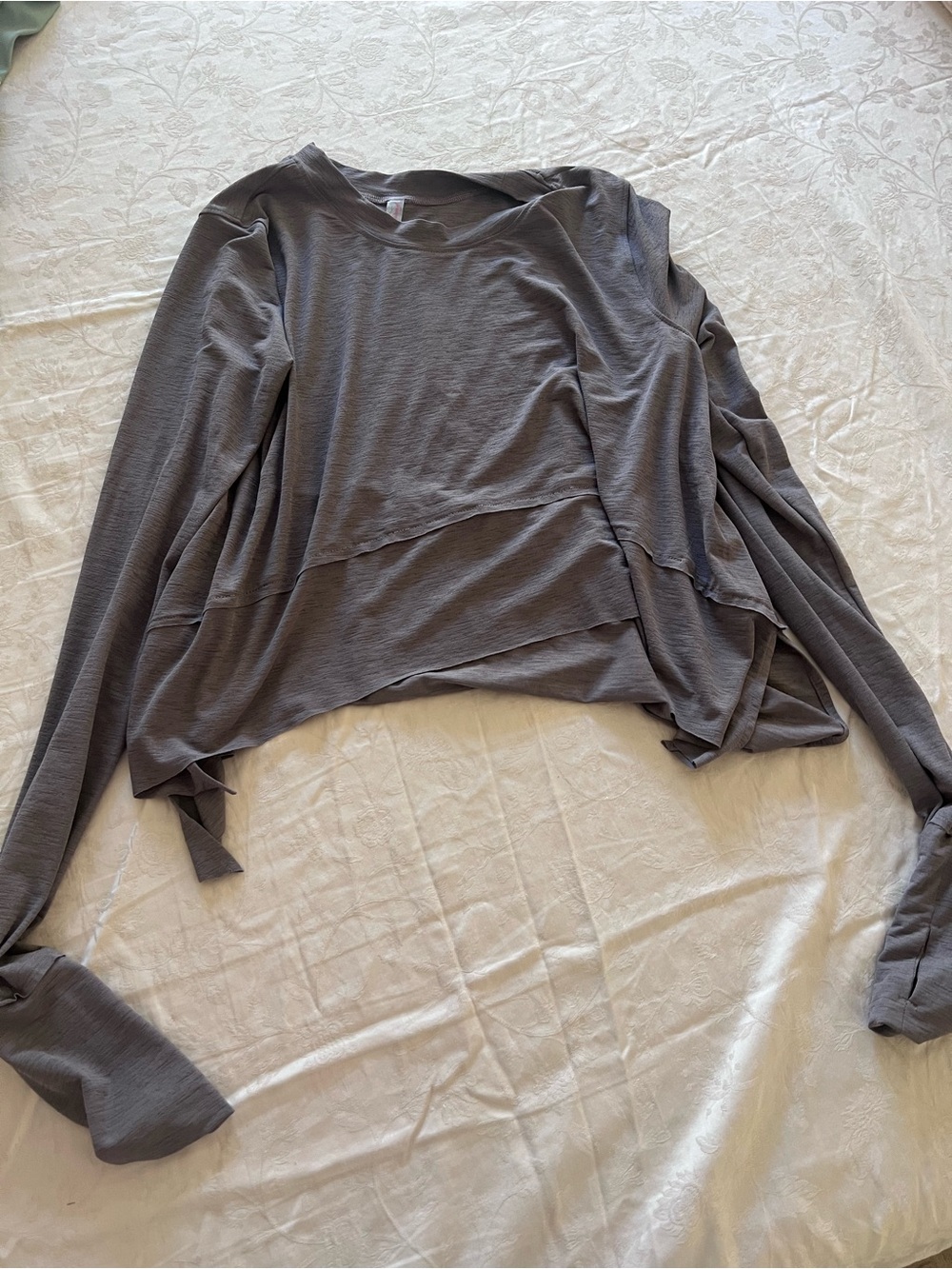 Free people Long Sleeve Draped Layered Top - Gray